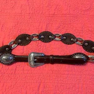 Justin Leather and Metal Western Belt